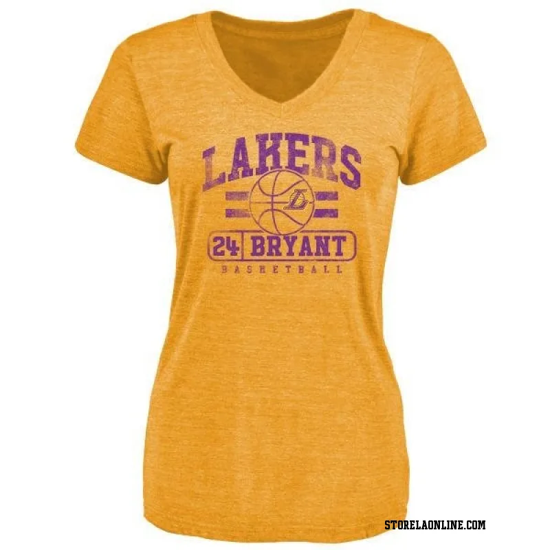 Gold Women's Kobe Bryant Los Angeles Lakers Baseline T-Shirt