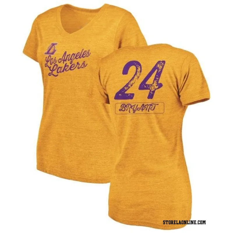 Gold Women's Kobe Bryant Los Angeles Lakers Sideline V-Neck T-Shirt