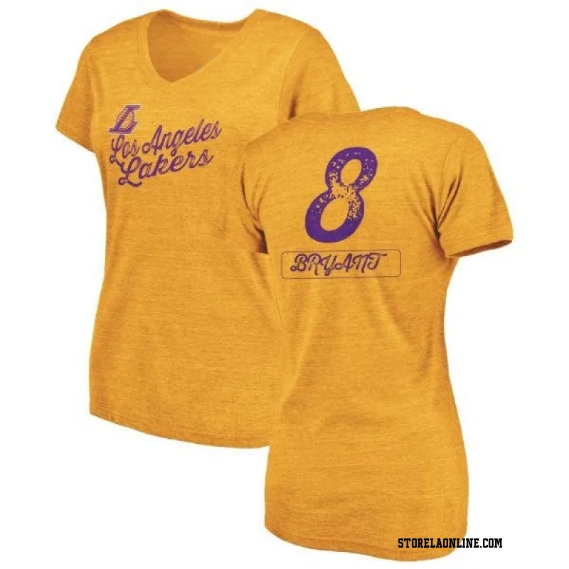 Gold Women's Kobe Bryant Los Angeles Lakers Sideline V-Neck T-Shirt