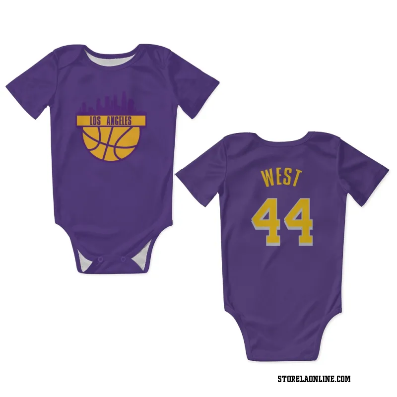 Purple Los Angeles Lakers  Jerry West  Newborn & Infant Bodysuit