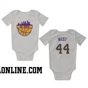 White Purple Los Angeles Lakers  Jerry West  Newborn & Infant Bodysuit