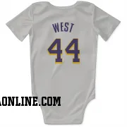 White Purple Los Angeles Lakers  Jerry West  Newborn & Infant Bodysuit