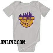 White Purple Los Angeles Lakers  Jerry West  Newborn & Infant Bodysuit