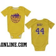 Yellow Los Angeles Lakers  Jerry West  Newborn & Infant Bodysuit