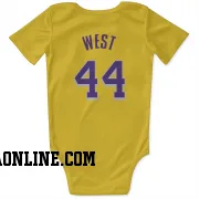 Yellow Los Angeles Lakers  Jerry West  Newborn & Infant Bodysuit