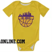 Yellow Los Angeles Lakers  Jerry West  Newborn & Infant Bodysuit