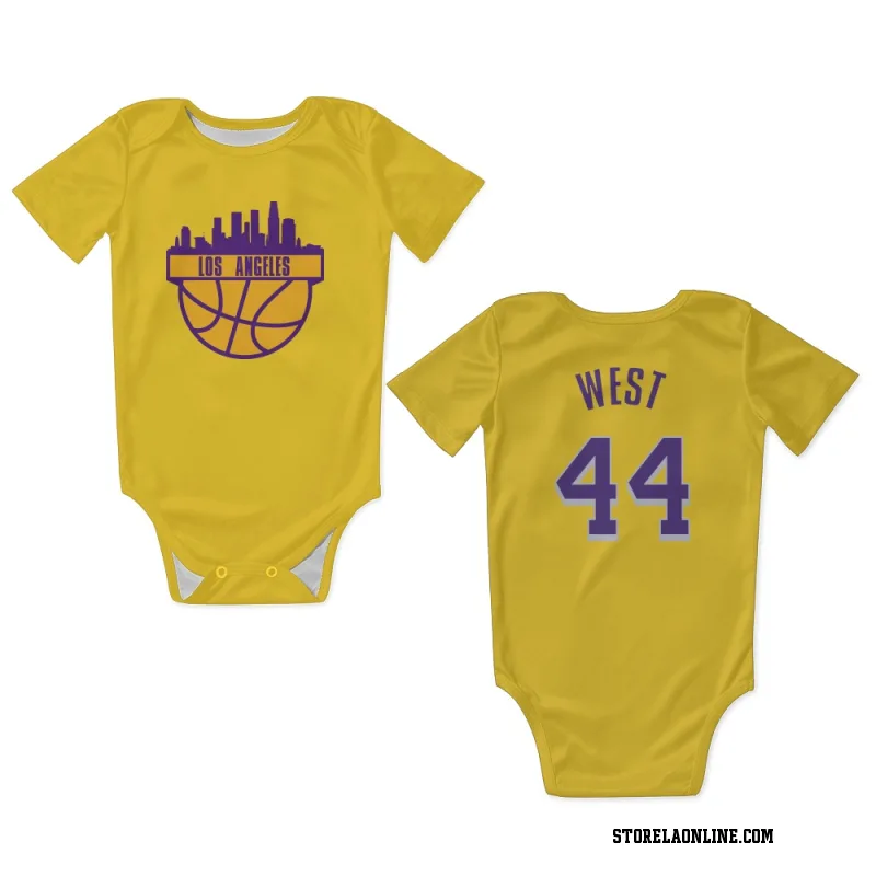 Yellow Los Angeles Lakers  Jerry West  Newborn & Infant Bodysuit